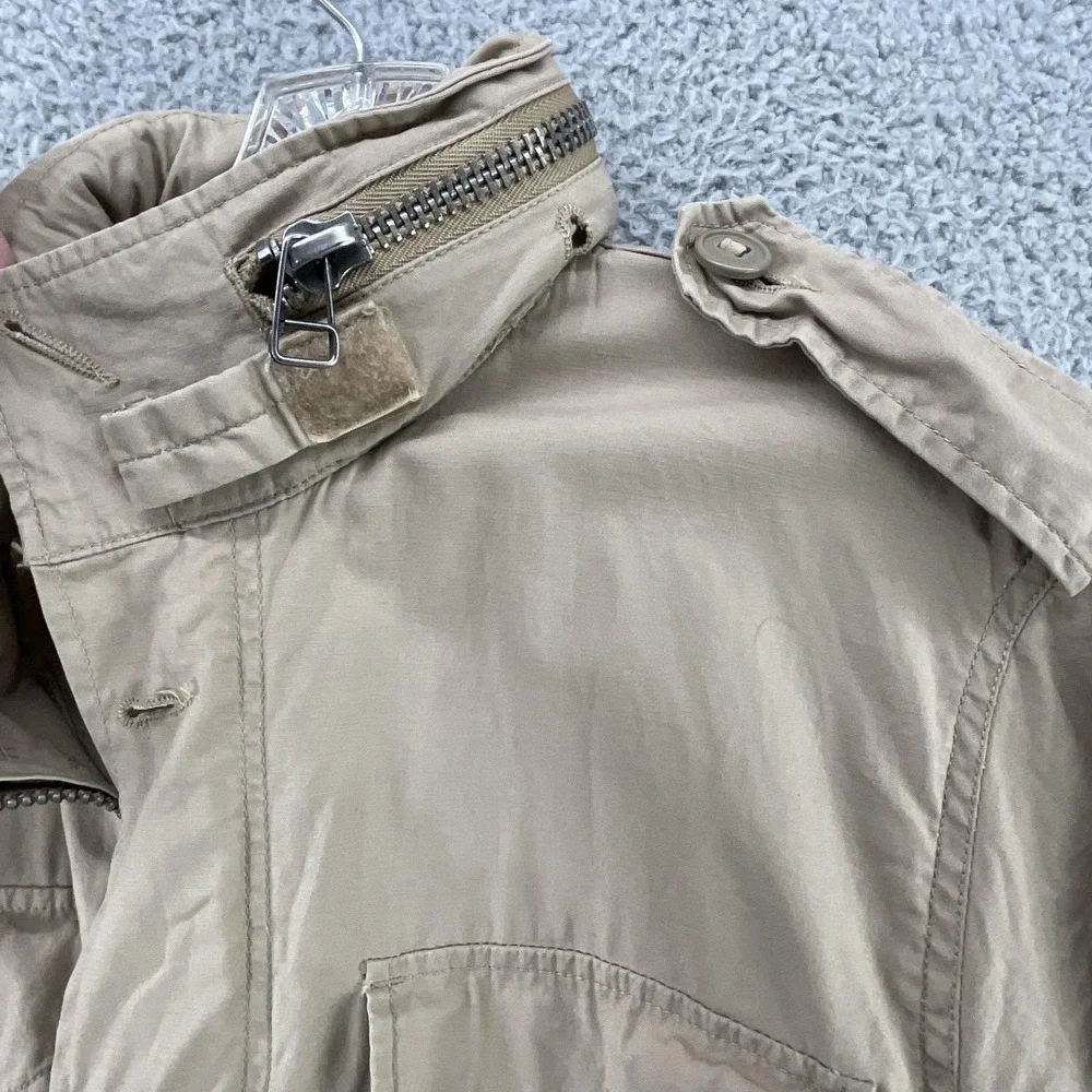 Rothco Field Jacket Mens S Beige Military Canvas‎ Full Zip Pockets Mid-Length